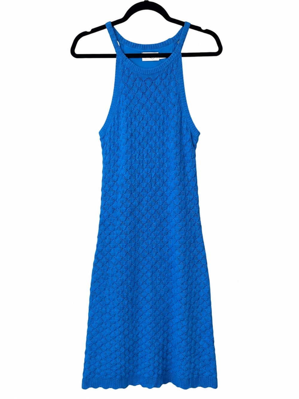 NWOT Eliza J Cobalt Blue Crochet Knit Midi Dress-Size L boho summer vacation